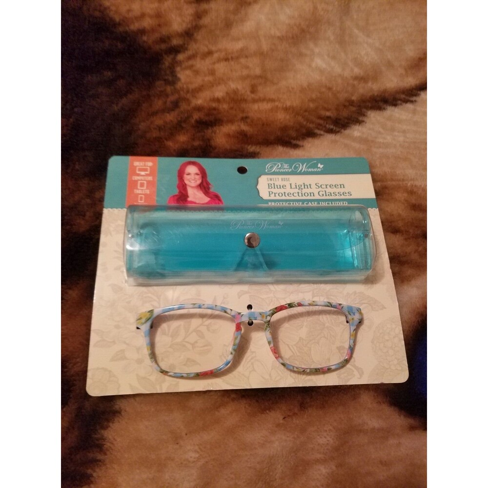 Pioneer Woman Blue Light Screen Protection Glasses with Case Lot of 2